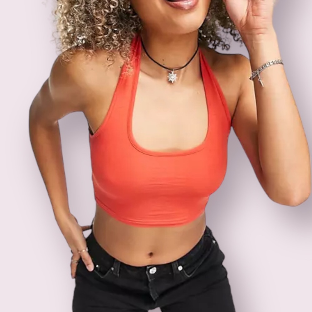 ASOS Red Halter Crop Top